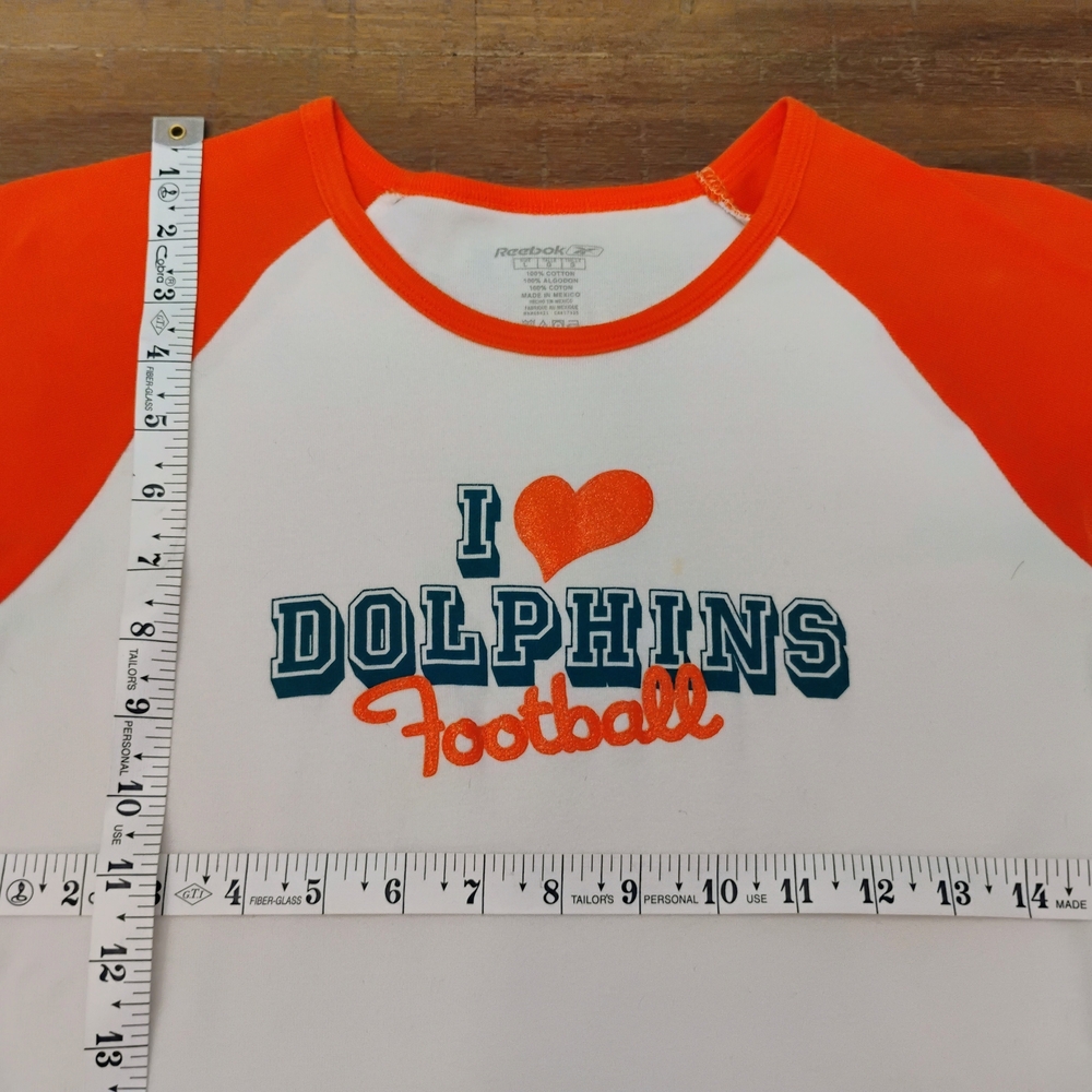 Reebok Kids Orange and White Dolphins Football Tee
